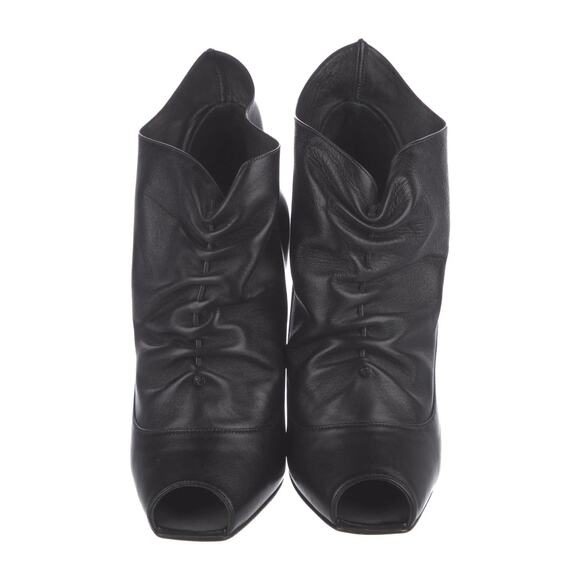 MANOLO BLAHNIK Leather Lace-Up Boots Heels - 40 - Picture 3 of 5